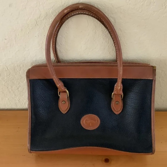 Dooney & Bourke Handbags - Vintage Dooney & Bourke leather doctor bag blue and tan